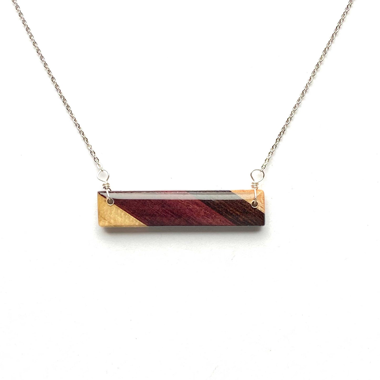 Rectangle Reclaimed Wood Necklace
