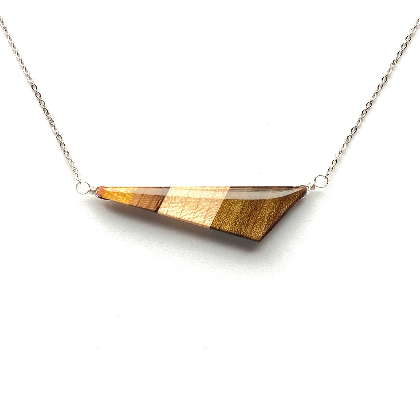 Horizontal Triangle Reclaimed Wood Necklace
