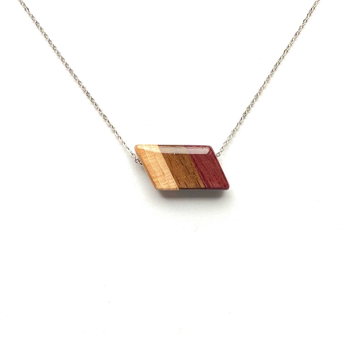 Small Angle Reclaimed Wood Necklace