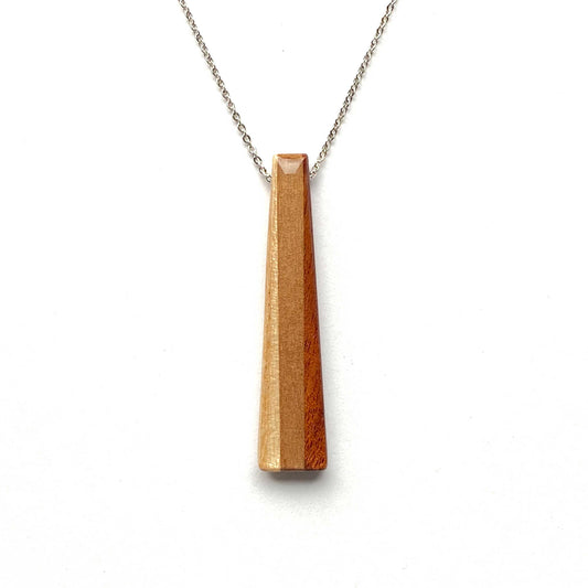 Skinny Rectangle Reclaimed Wood Necklace