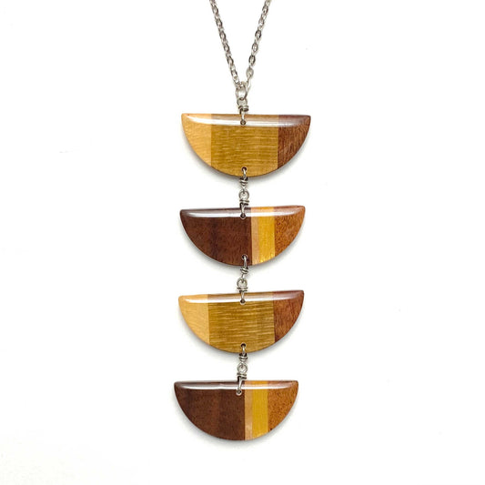 Half Circle Reclaimed Wood Necklace