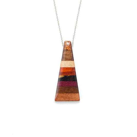 Isosceles Triangle Reclaimed Wood Necklace