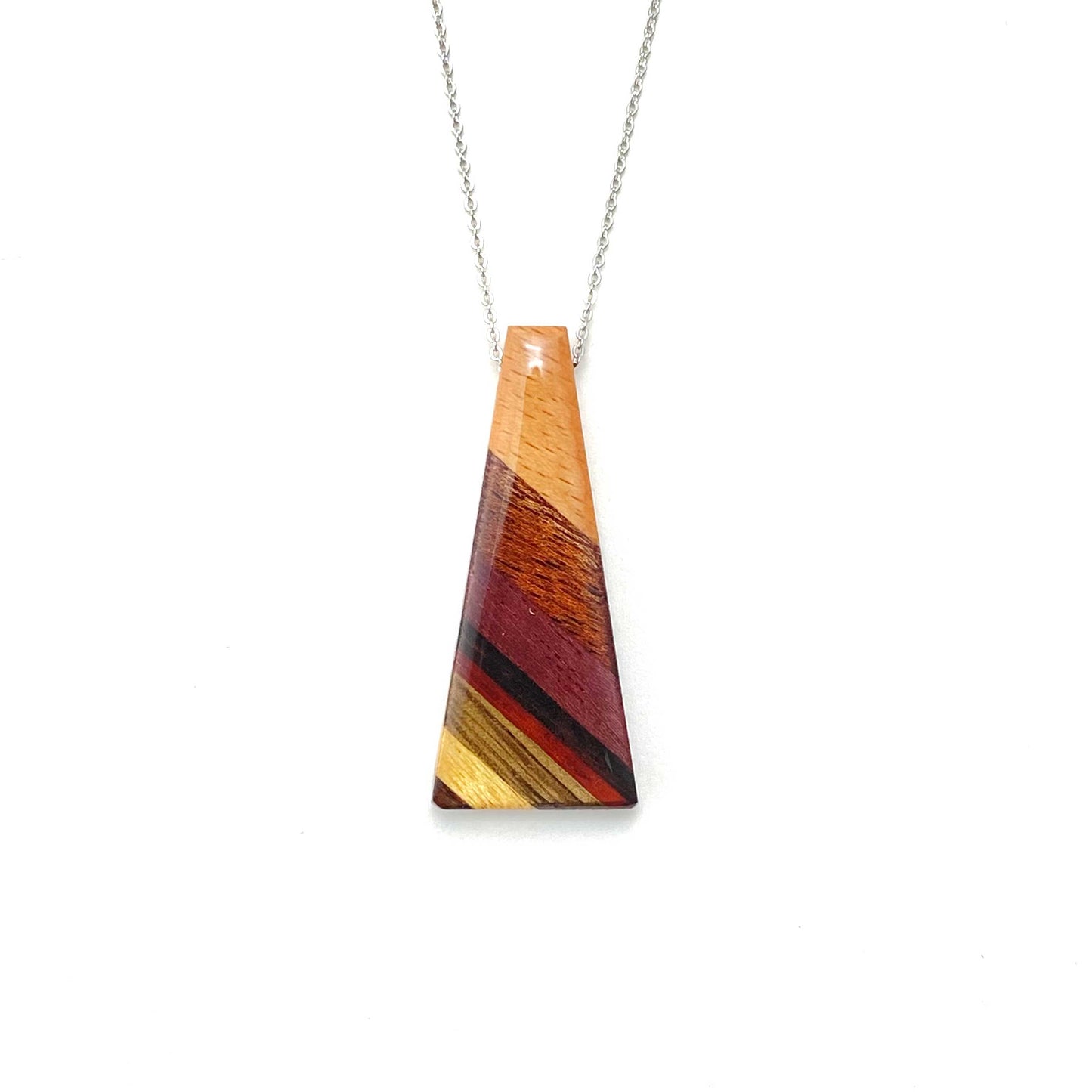 Isosceles Triangle Reclaimed Wood Necklace