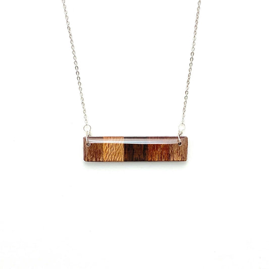 Rectangle Reclaimed Wood Necklace