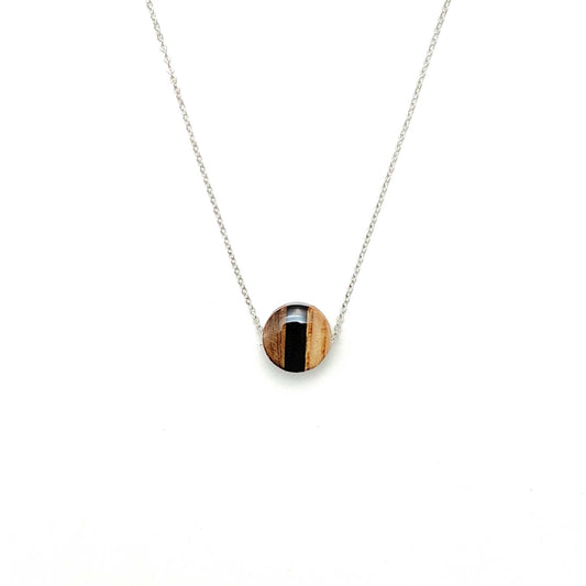 Small Circle Reclaimed Wood Necklace