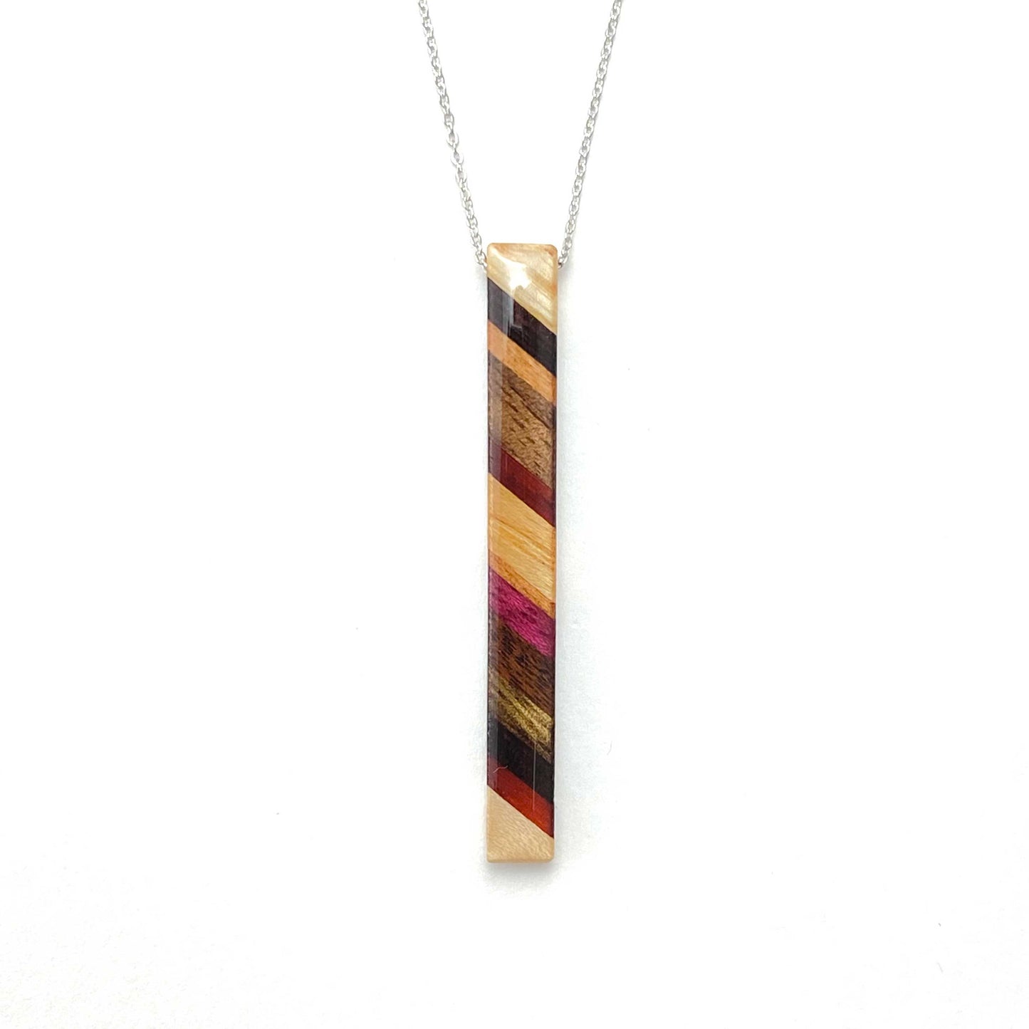 Skinny Stick Reclaimed Wood Necklace