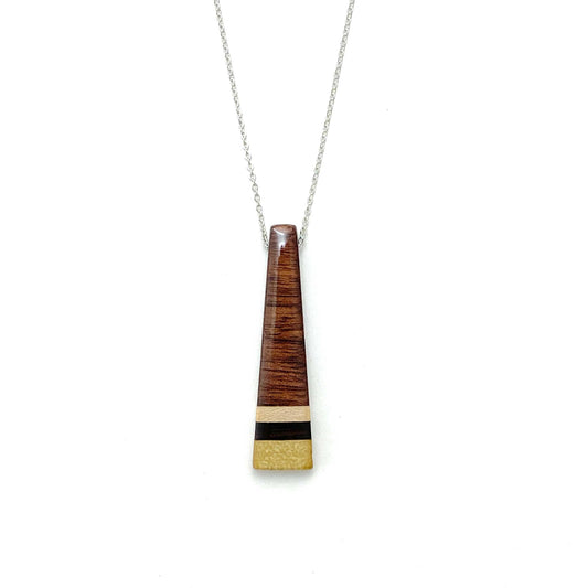 Skinny Rectangle Reclaimed Wood Necklace