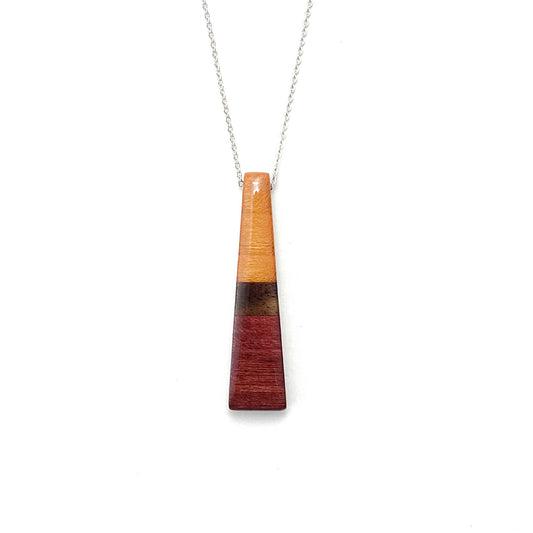 Skinny Rectangle Reclaimed Wood Necklace