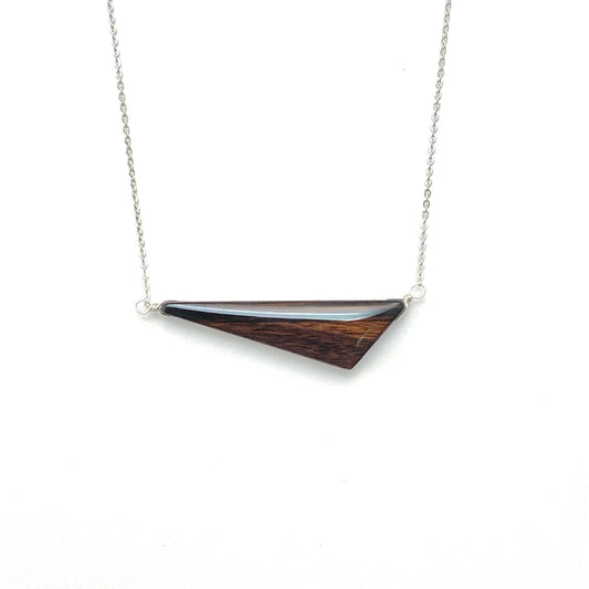 Horizontal Triangle Reclaimed Wood Necklace