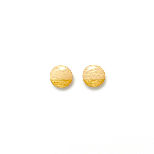 Small Circle Post Stud Reclaimed Wood Earrings