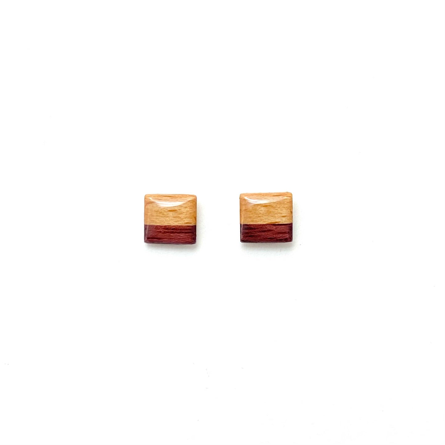 Square Post Studs Reclaimed Wood Earrings