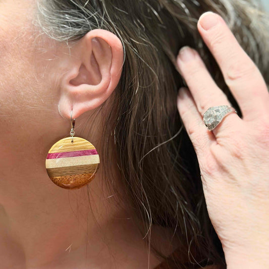 Jumbo Circle Reclaimed Wood Earrings