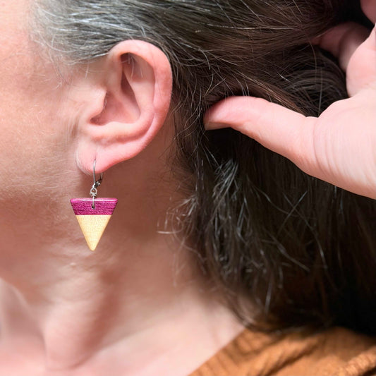 Triangle Reclaimed Wood Earrings