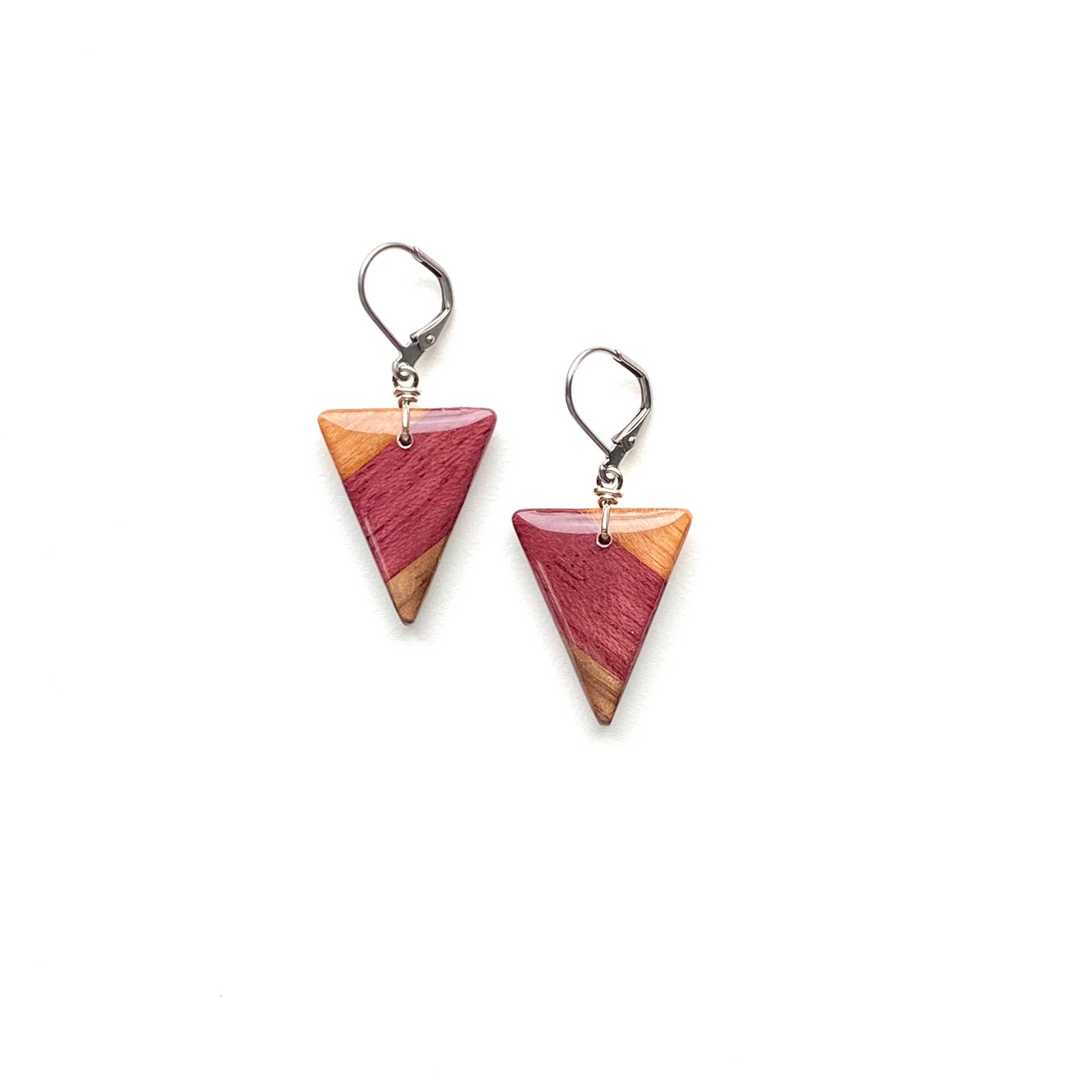Triangle Reclaimed Wood Earrings