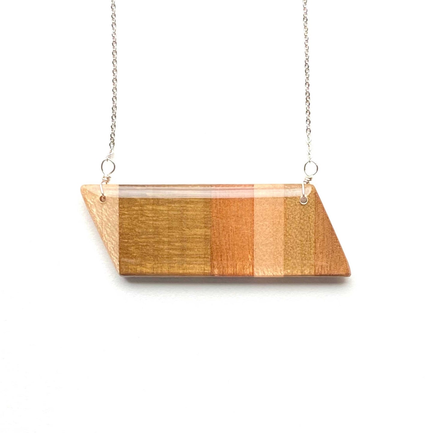 Large Angle Reclaimed Wood Necklace