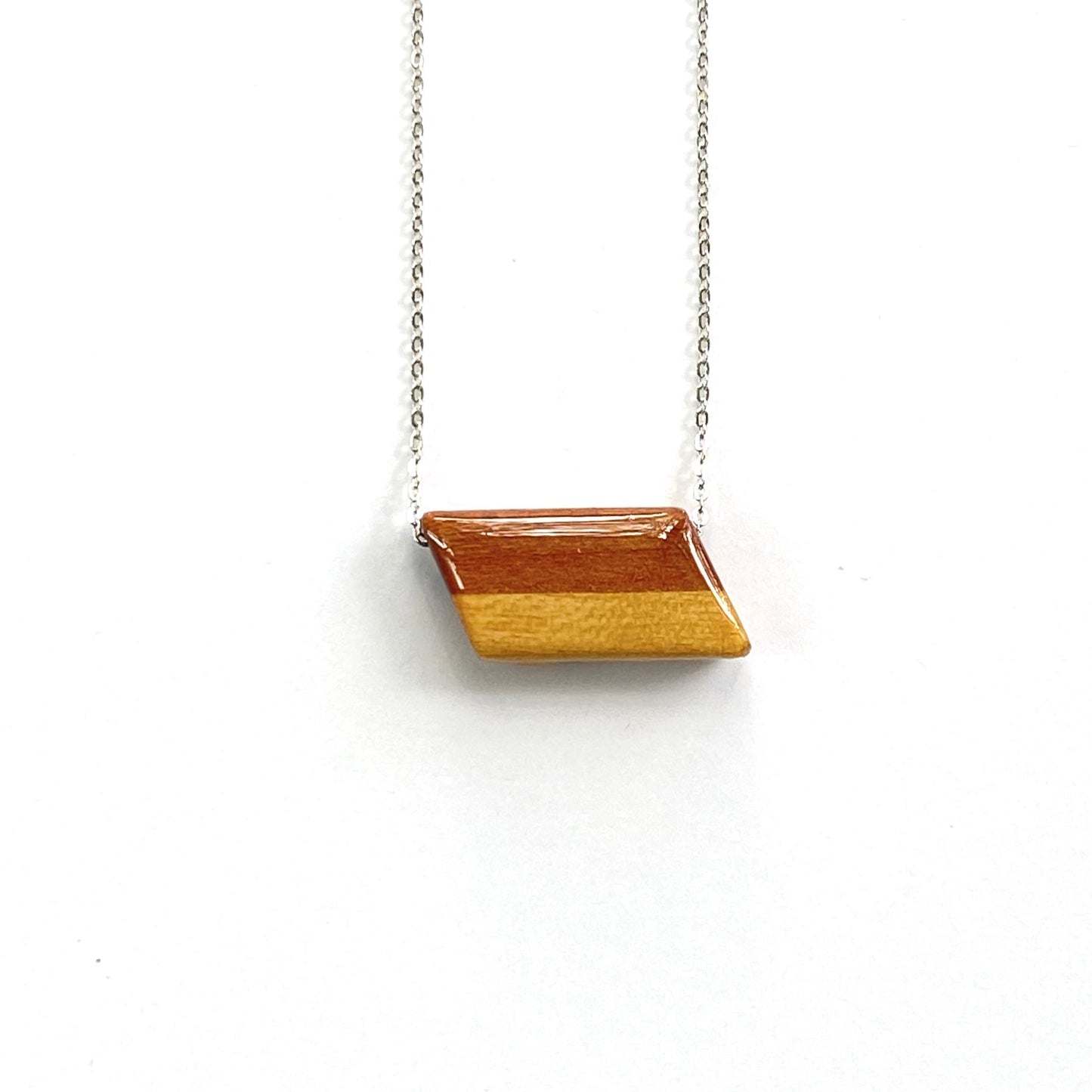 Small Angle Reclaimed Wood Necklace