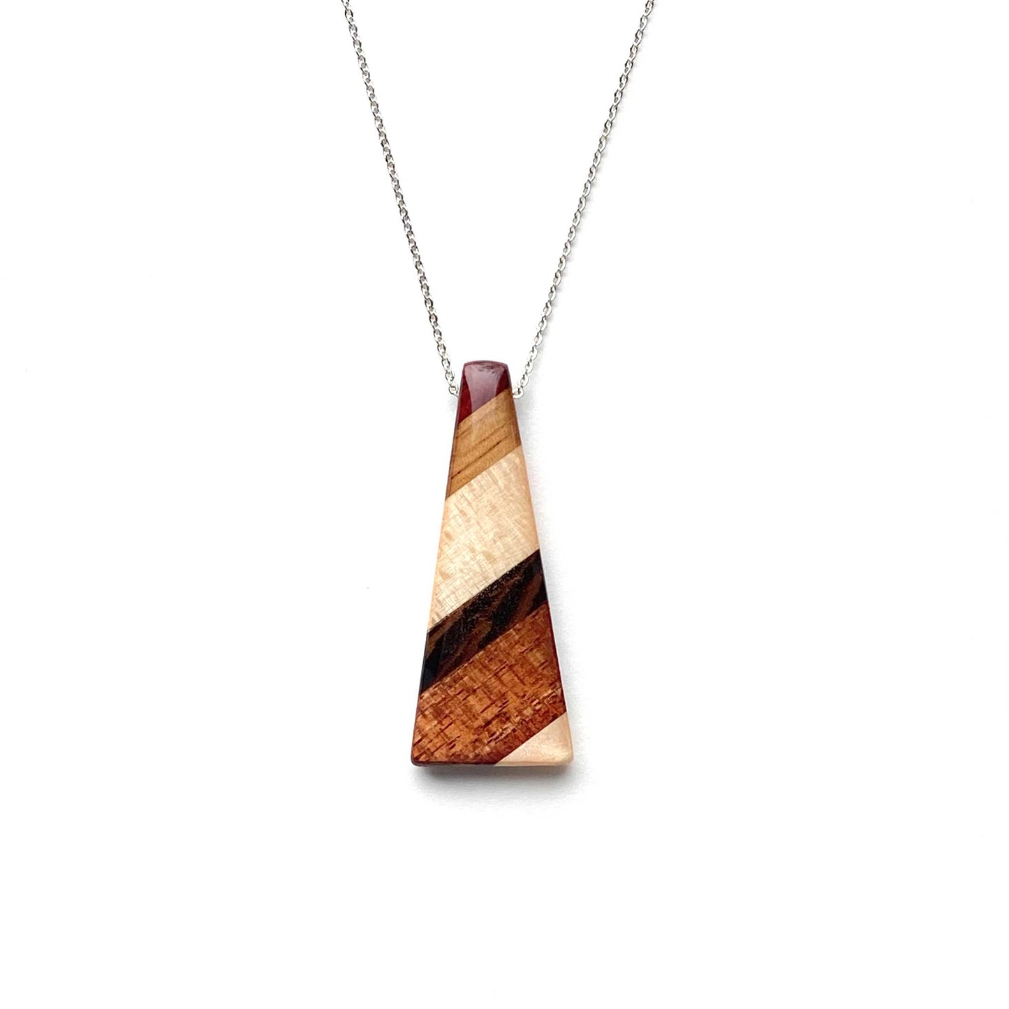 Isosceles Triangle Reclaimed Wood Necklace