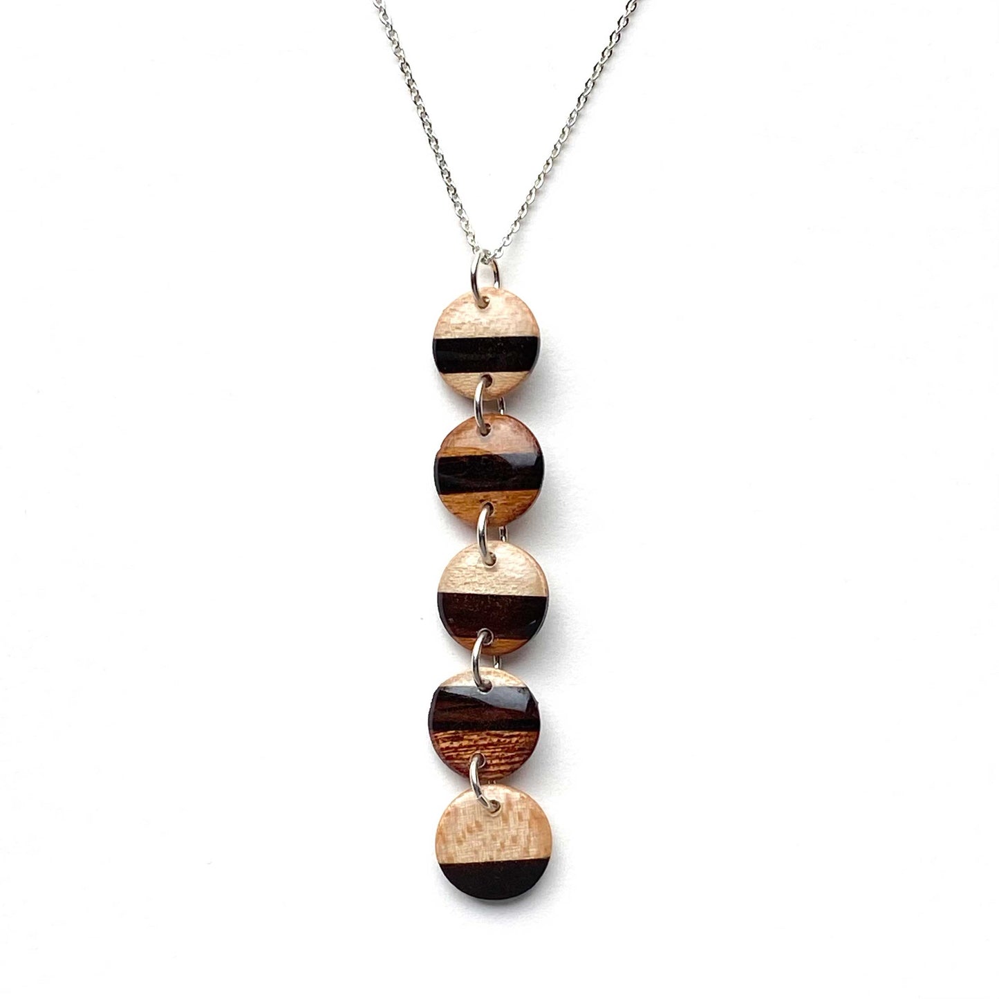 Small Circles Reclaimed Wood Necklace