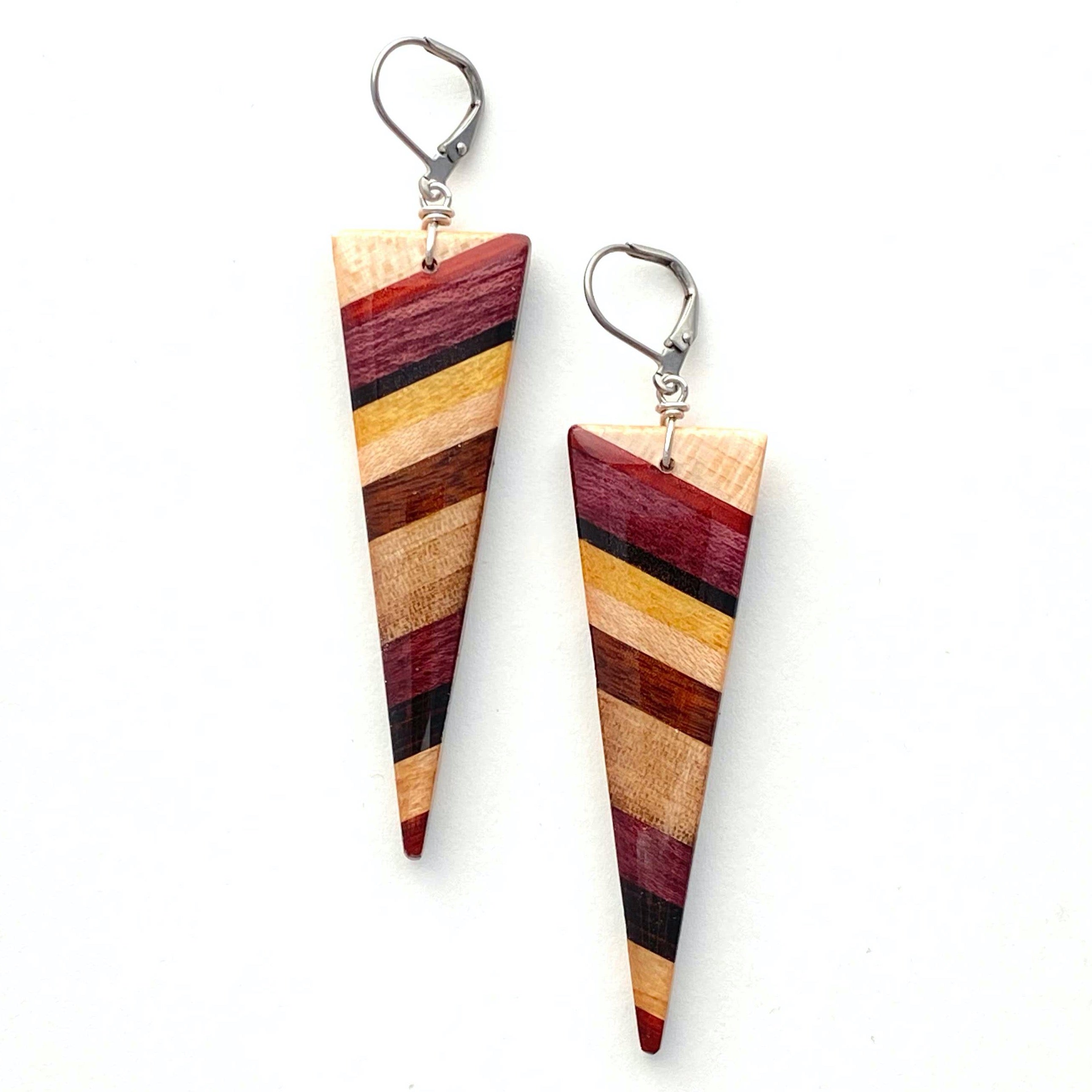 Halo Colorblock Wood Earrings | Spoon & Theory Handmade