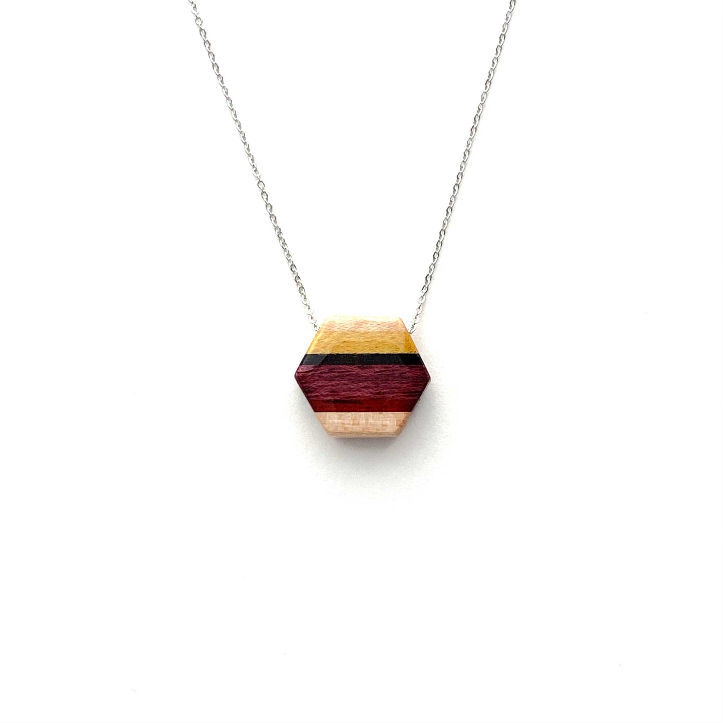 Small Hexagon Reclaimed Wood Necklace