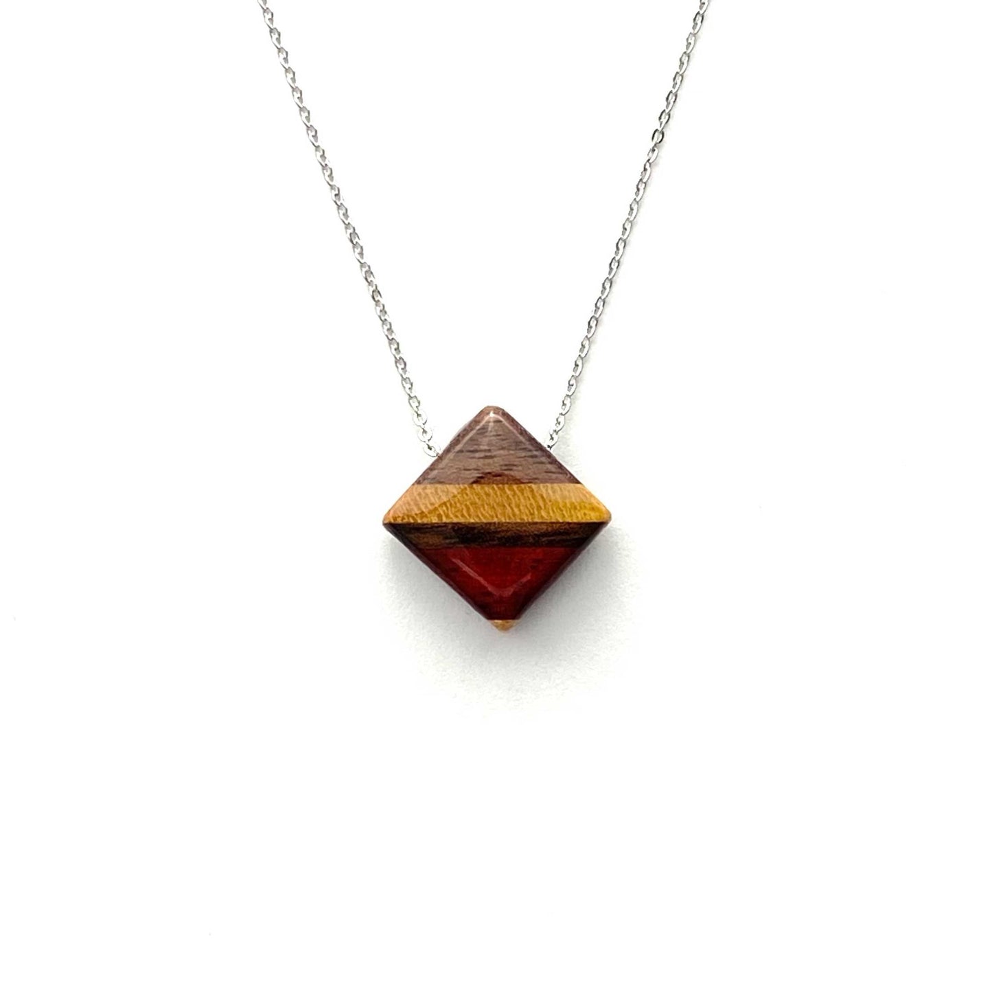 Small Diamond Reclaimed Wood Necklace
