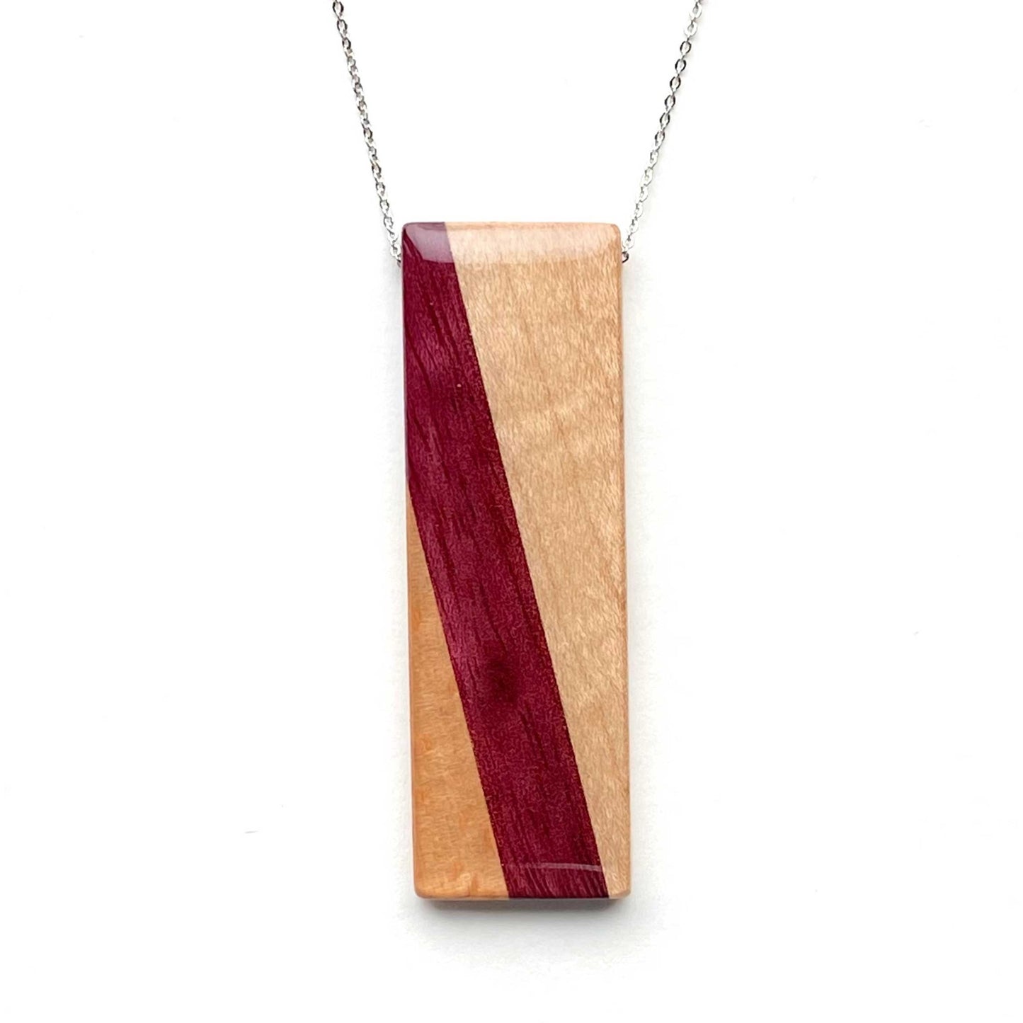 Large Rectangle Reclaimed Wood Necklace