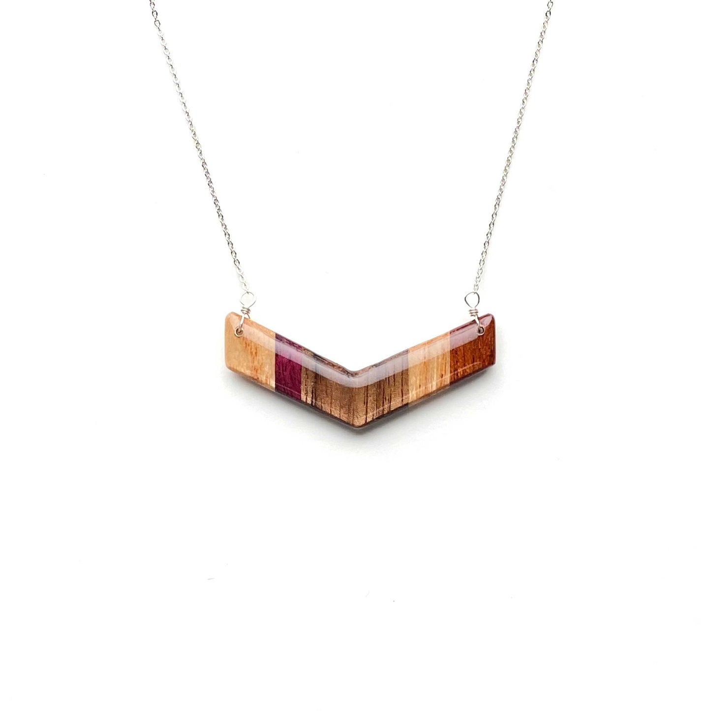 Chevron Reclaimed Wood Necklace