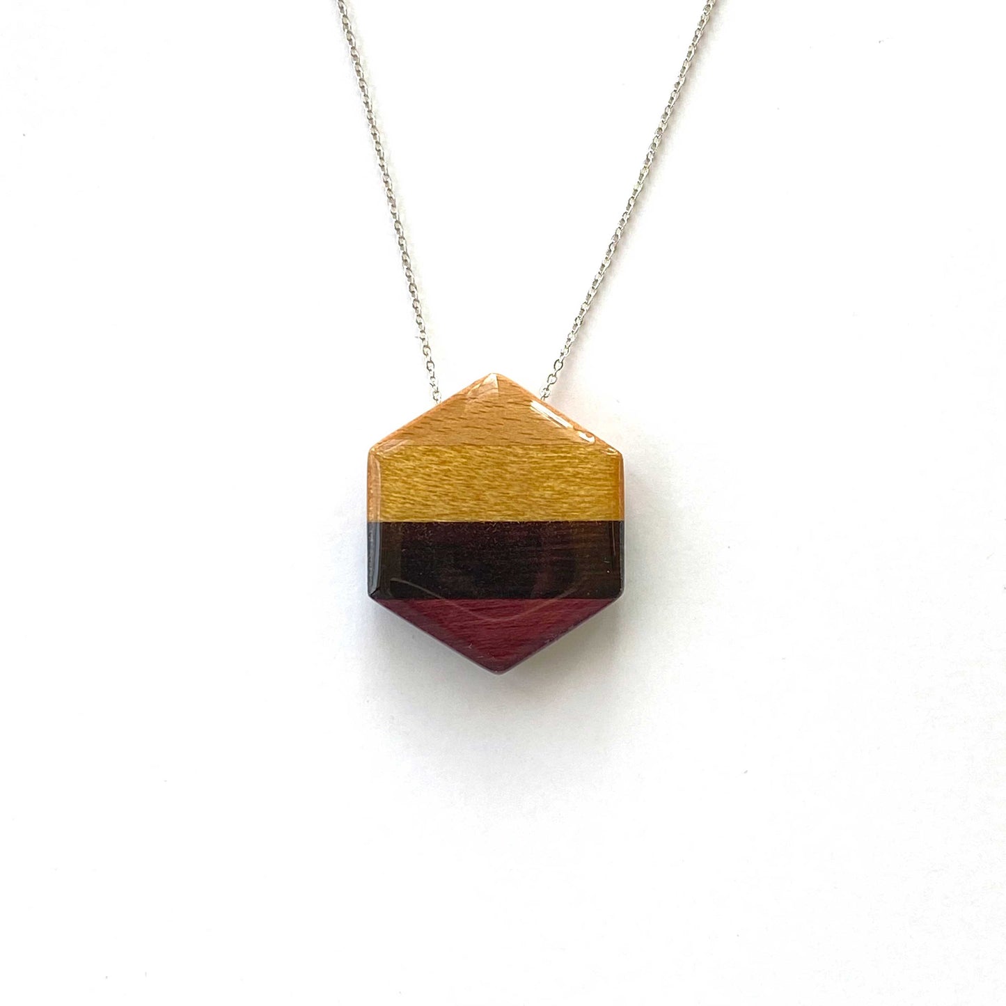 Medium Hexagon Reclaimed Wood Necklace