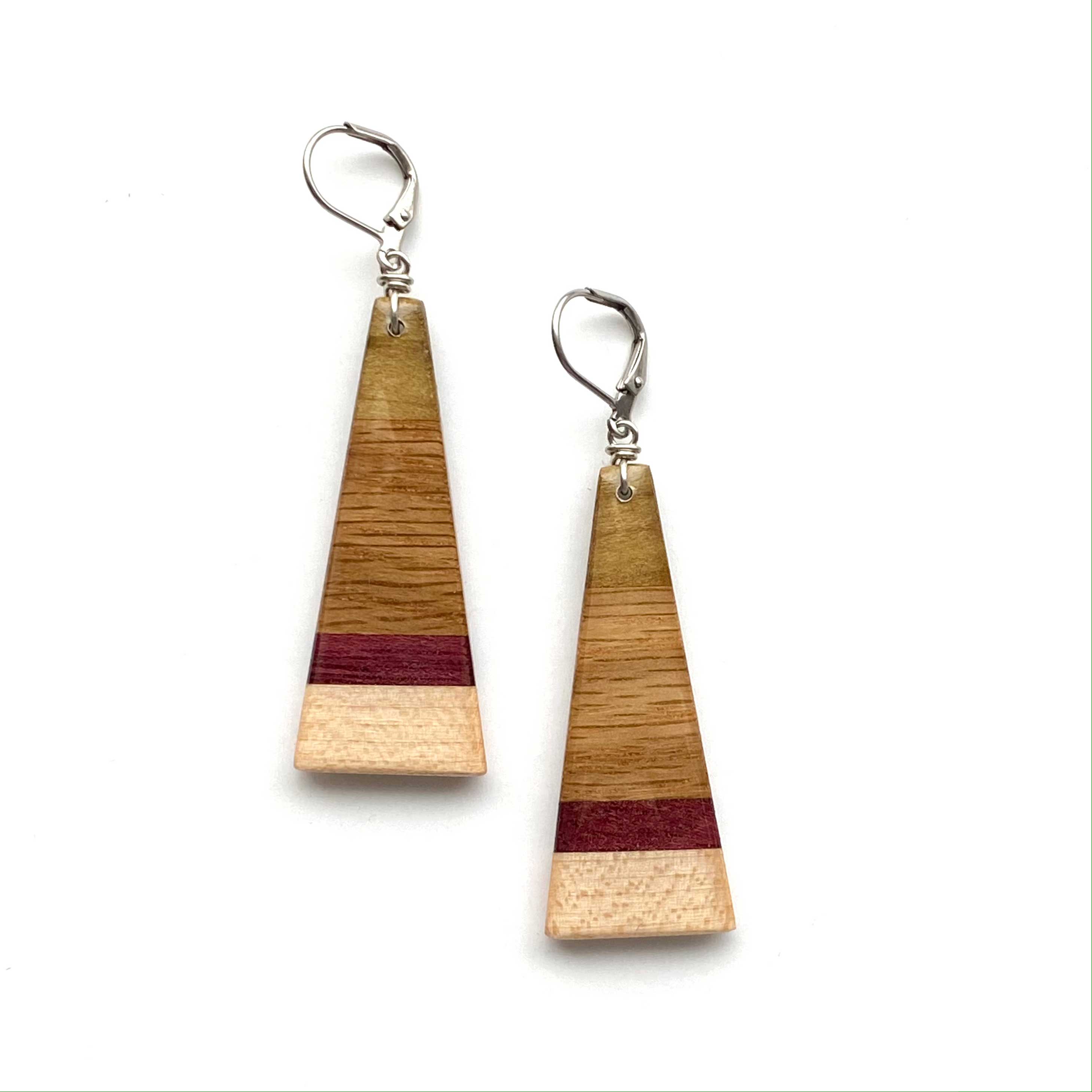 Isosceles Triangle Reclaimed Wood Earrings | Handmade Wood Jewelry ...