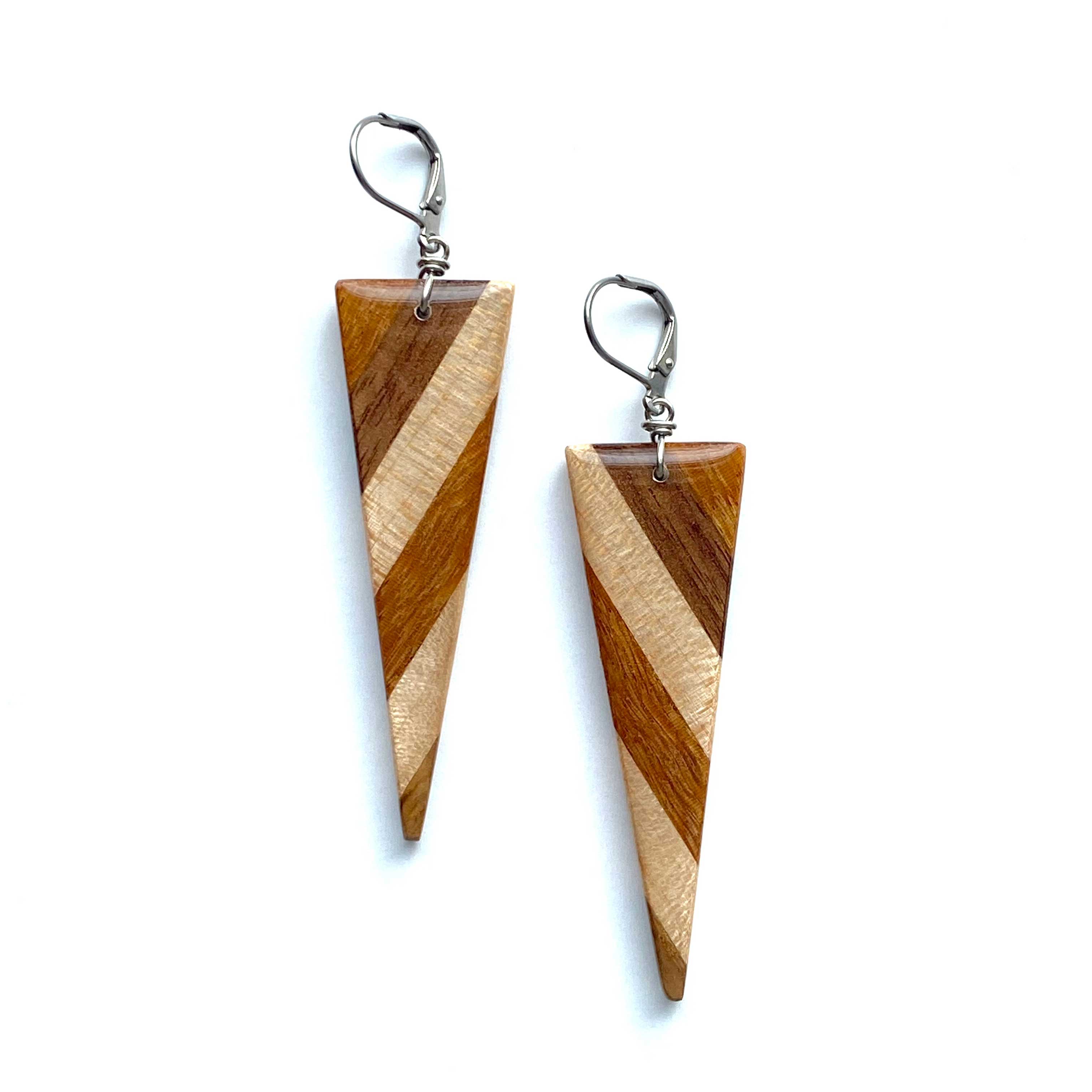 Spears Reclaimed Wood Earrings | Handmade Wood Jewelry – Melinda Wolff