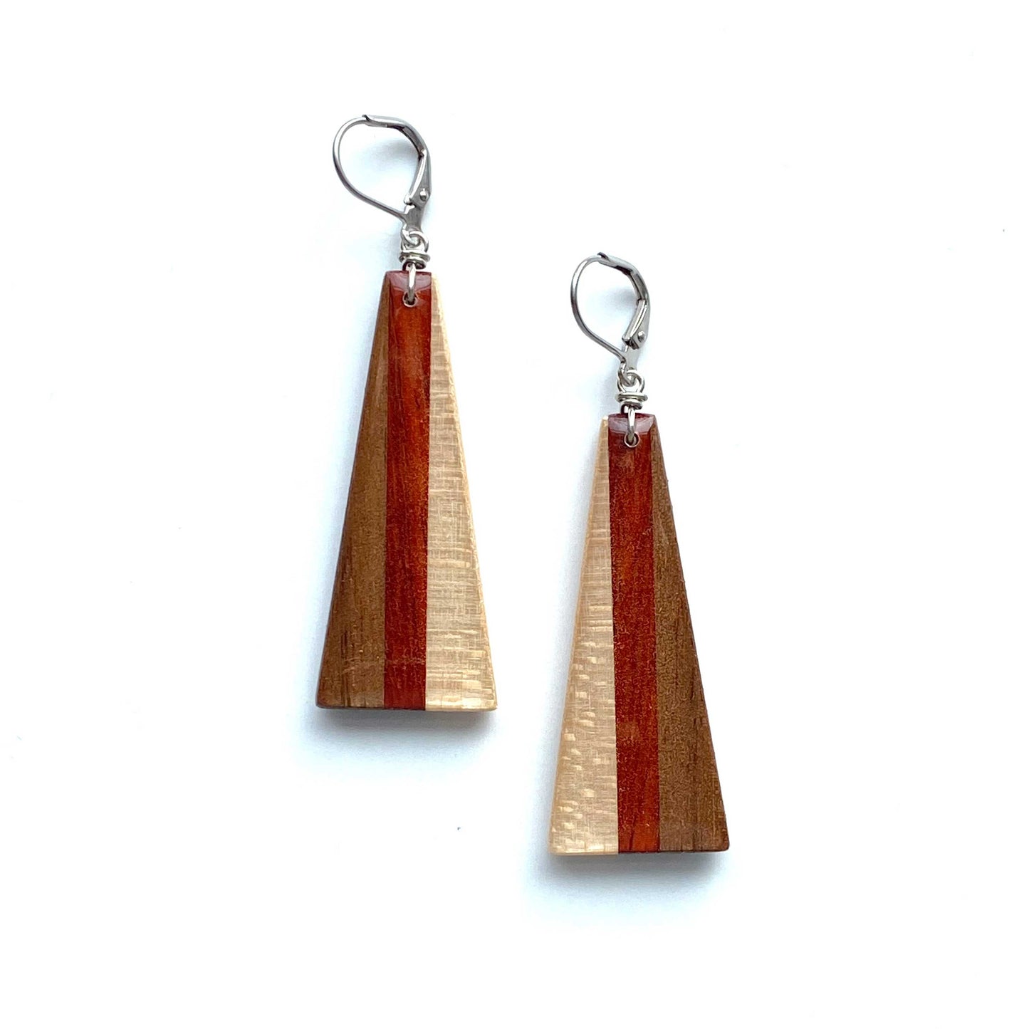 Isosceles Triangle Reclaimed Wood Earrings