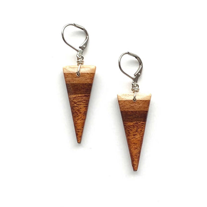 Small Spear Reclaimed Wood Earrings