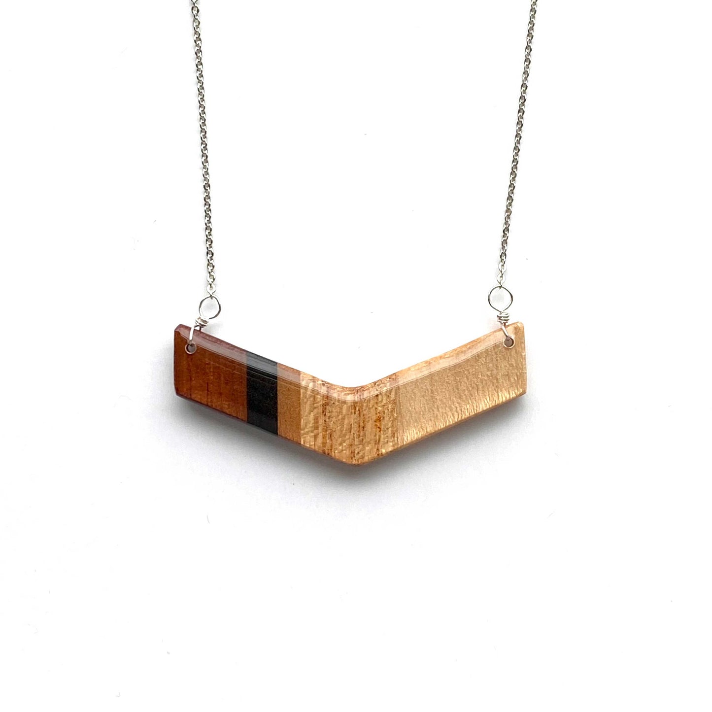 Chevron Reclaimed Wood Necklace